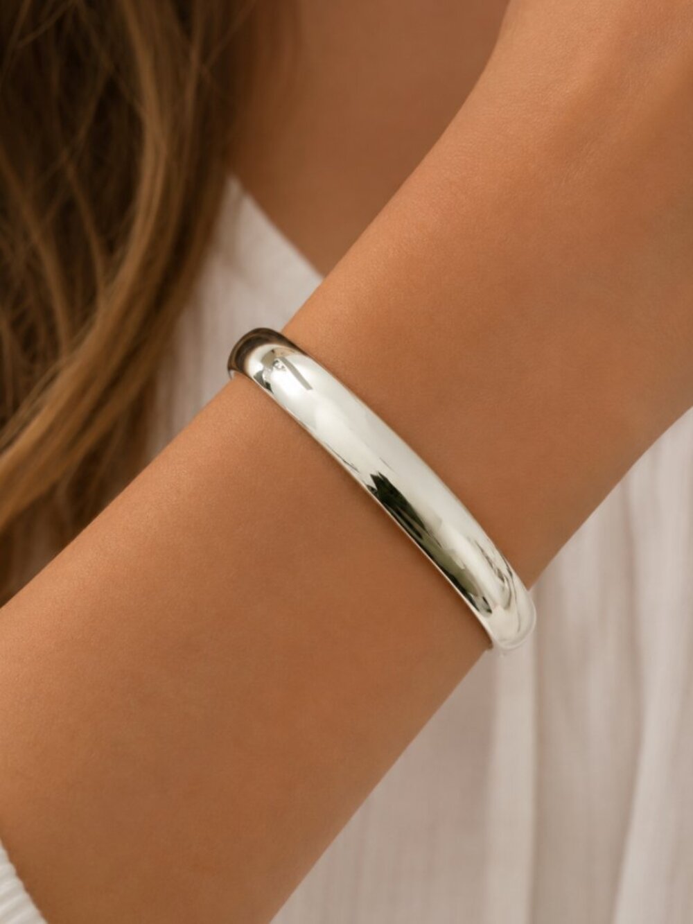 925 Sterling Silver Chunky Bangle Bracelet Classic Sterling Silver Bangle